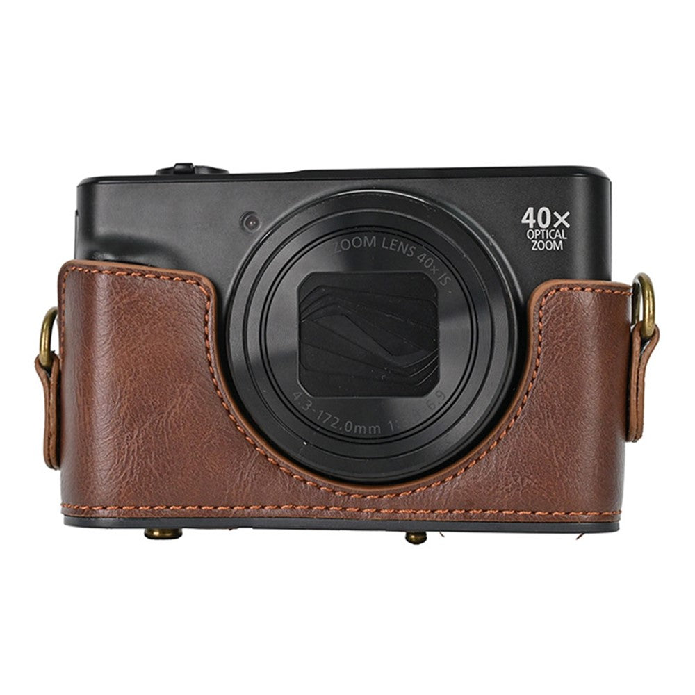 Camera Bag for Canon SX740 HS / SX730 / SX720 Camera Protective Cover PU Leather Digital Camera Bag with Shoulder Strap