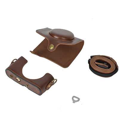 Camera Bag for Canon SX740 HS / SX730 / SX720 Camera Protective Cover PU Leather Digital Camera Bag with Shoulder Strap