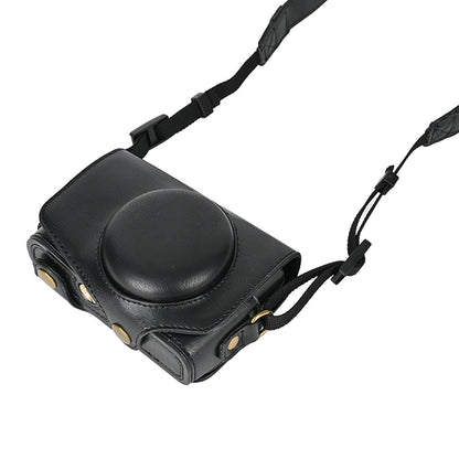 Camera Bag for Canon SX740 HS / SX730 / SX720 Camera Protective Cover PU Leather Digital Camera Bag with Shoulder Strap