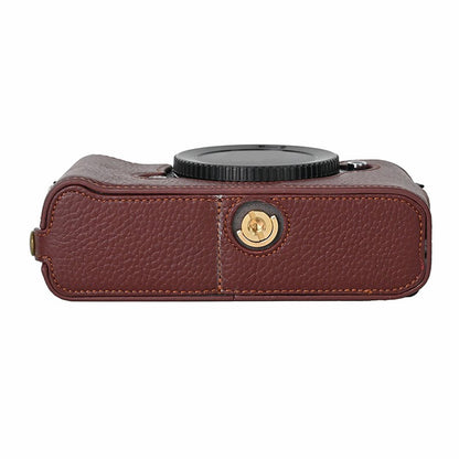 For Nikon Z f Genuine Cow Leather Bottom Case Half Camera Cover with Battery Opening