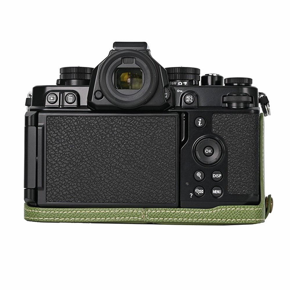 For Nikon Z f Battery Opening Design Palm Texture PU Leather Camera Cover Half Body Bottom Case