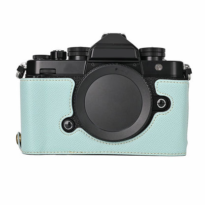For Nikon Z f Battery Opening Design Palm Texture PU Leather Camera Cover Half Body Bottom Case