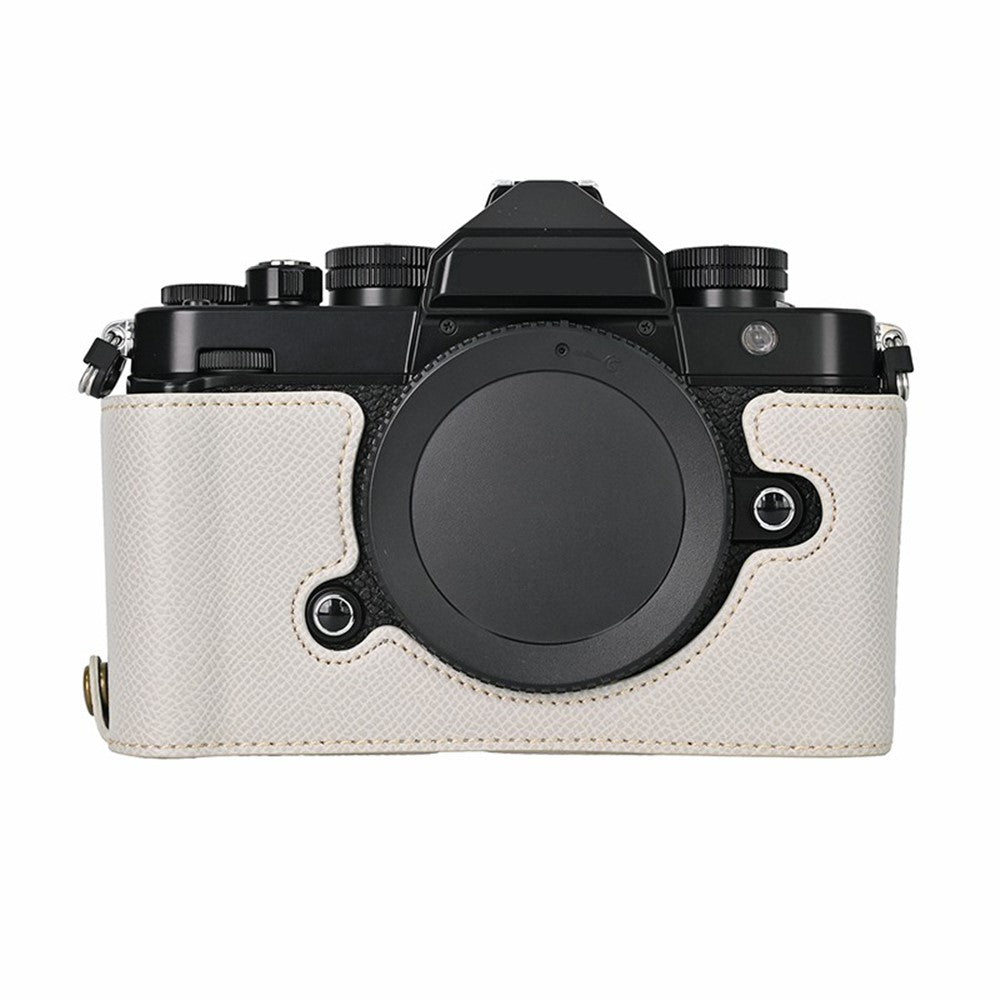 For Nikon Z f Battery Opening Design Palm Texture PU Leather Camera Cover Half Body Bottom Case