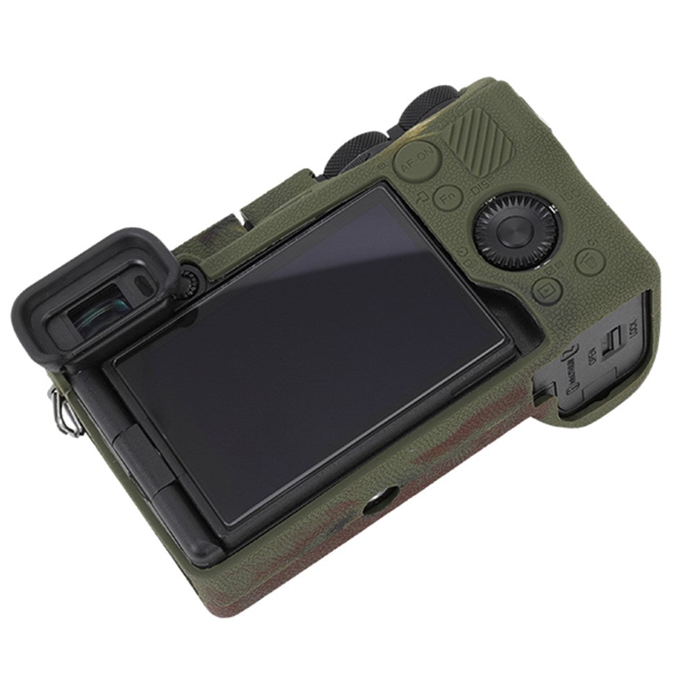 For Sony A6700 Litchi Texture Silicone Protective Case Anti-collision Camera Cover