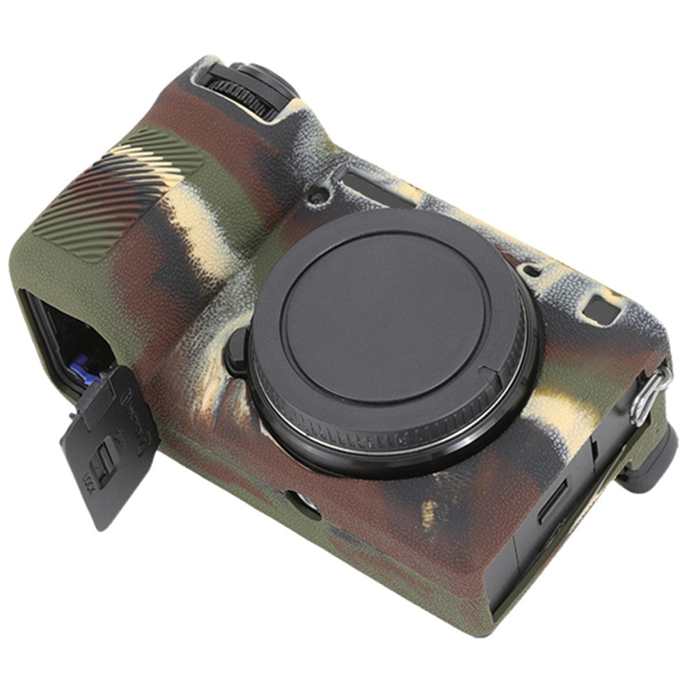 For Sony A6700 Litchi Texture Silicone Protective Case Anti-collision Camera Cover