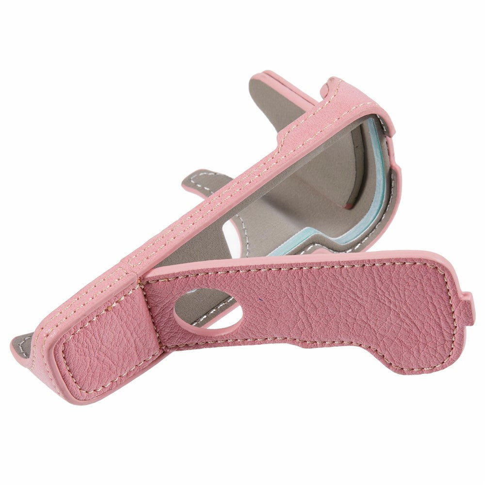 For Canon EOS M50 Mark II /  M50 / M5 Leather Camera Bag Half Body Case with Battery Opening Buffalo Texture- Pink