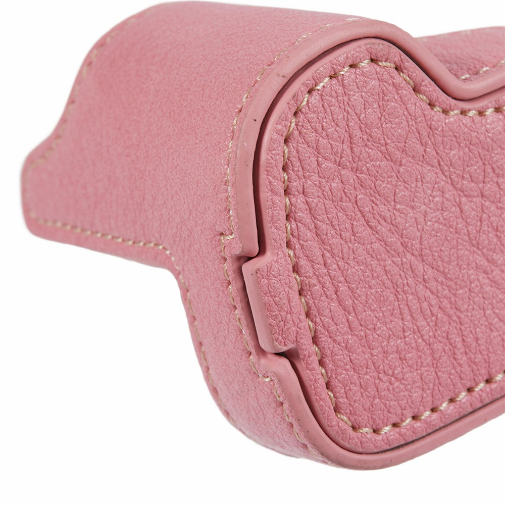 For Canon EOS M50 Mark II /  M50 / M5 Leather Camera Bag Half Body Case with Battery Opening Buffalo Texture- Pink