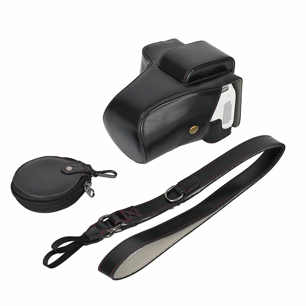 For Canon EOS 200D / 200D II Camera Bottom Case Leather Cover Easy to Change Battery