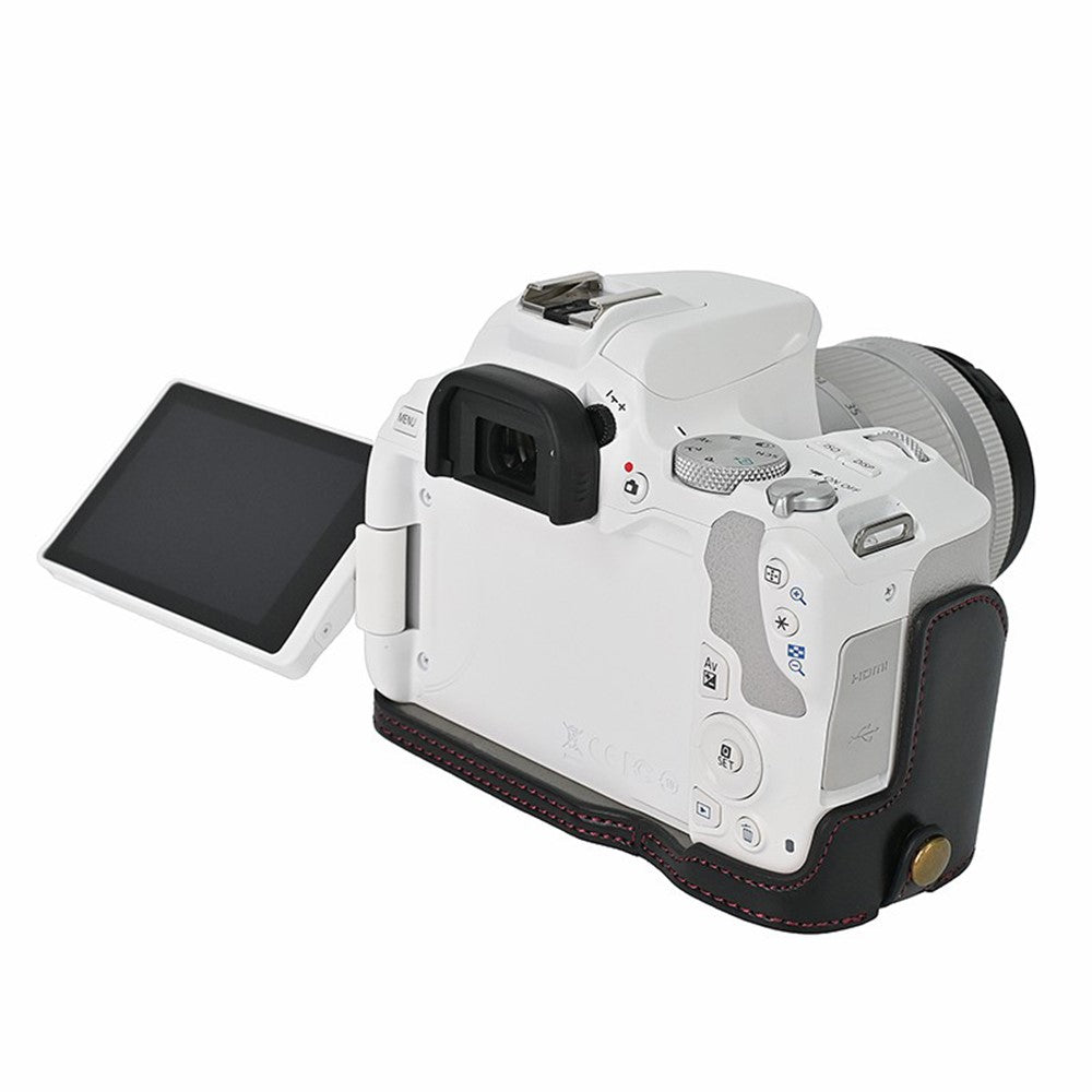 For Canon EOS 200D / 200D II Camera Bottom Case Leather Cover Easy to Change Battery