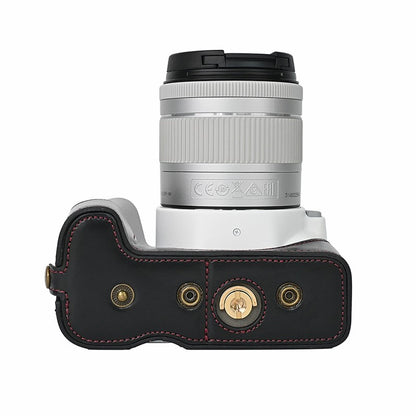 For Canon EOS 200D / 200D II Camera Bottom Case Leather Cover Easy to Change Battery