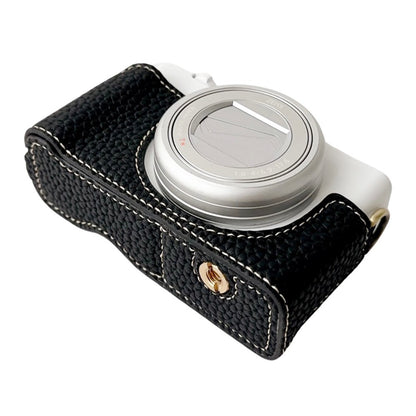 For Sony ZV-1 II / ZV-1M2 / ZV-1F Litchi Texture PU Leather Camera Bag Bottom Case Easy to Replace Battery