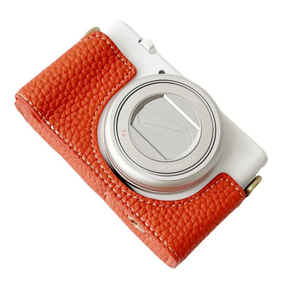 For Sony ZV-1 II / ZV-1M2 / ZV-1F Litchi Texture PU Leather Camera Bag Bottom Case Easy to Replace Battery