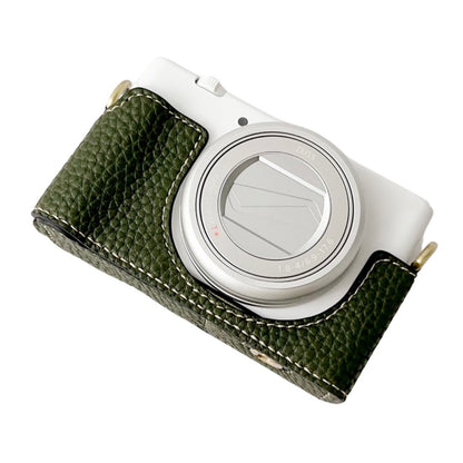 For Sony ZV-1 II / ZV-1M2 / ZV-1F Litchi Texture PU Leather Camera Bag Bottom Case Easy to Replace Battery