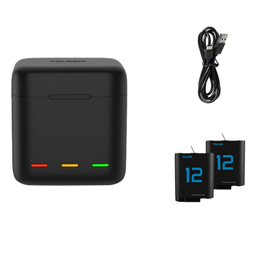 TELESIN S0-BCG-04-TGP For GoPro Hero 12  /  11  /  10  /  9 Portable Charging Case Kit with 2 Batteries