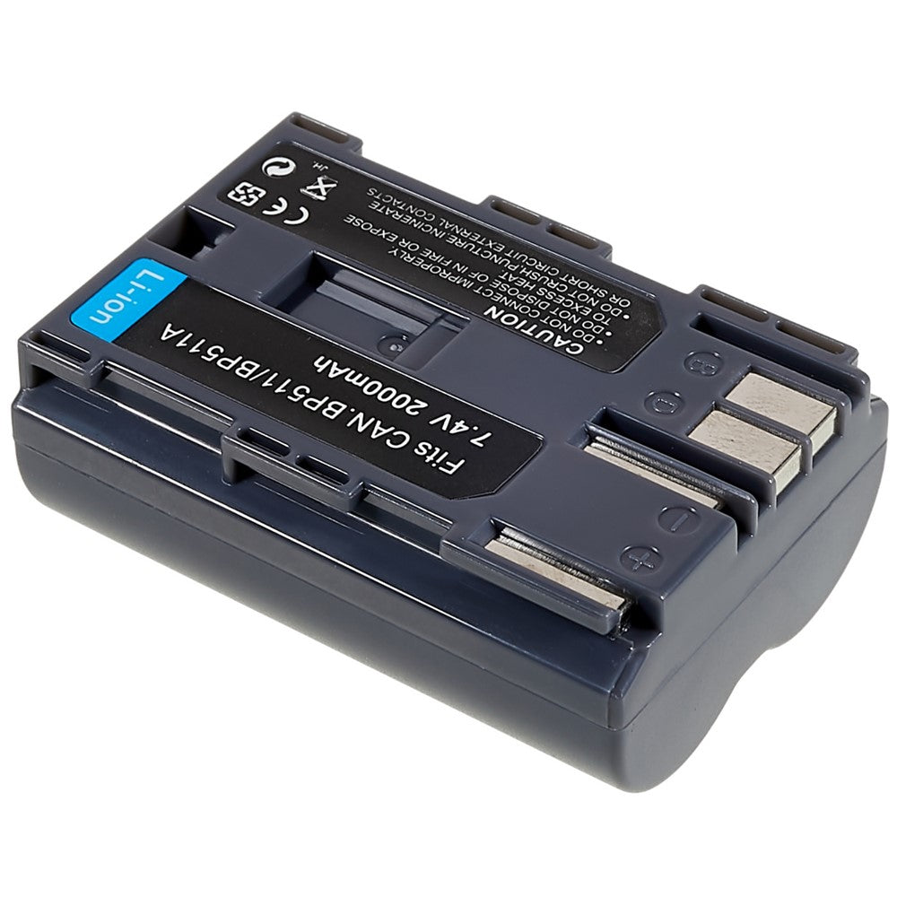 For Canon EOS 40D / 300D / 5D / 20D / 30D / 50D / 10D / G5 / G6 7.4V 2000mAh Camera Battery Pack Replacement Part (Encode: BP-511 / BP-511A) (without Logo)
