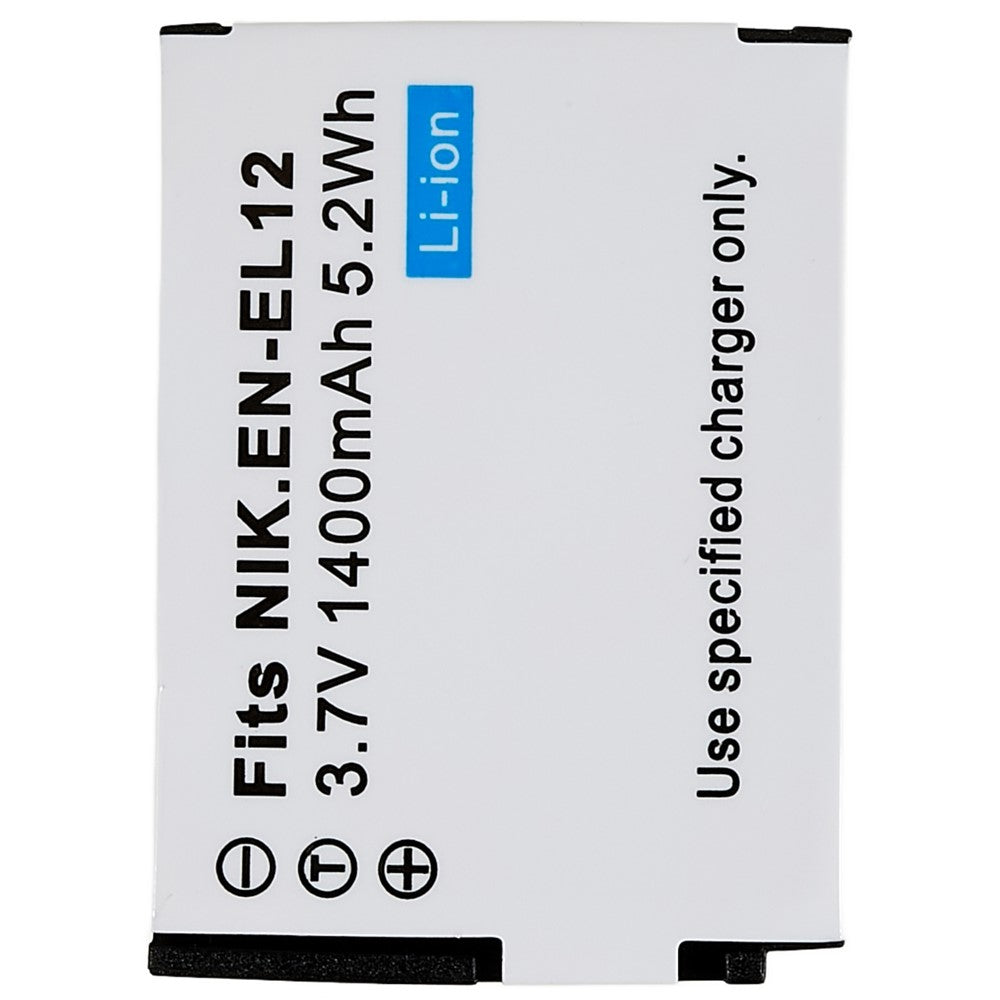 For Nikon Coolpix S9700 / S9500 / S9400 / S9300 / S9100 / S8200 / S610 / S620 / S630 / S8100 / P300 3.7V 1400mAh Camera Battery Pack Replacement Part (Encode: EN-EL12) (without Logo)