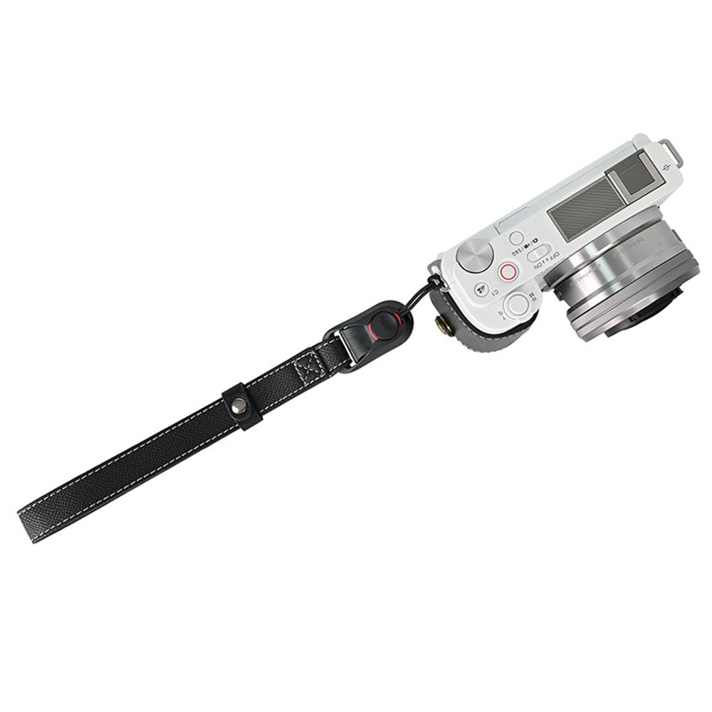 26cm DSLR Camera Carrying Lanyard Palm Texture PU Leather Quick Release Wrist Strap