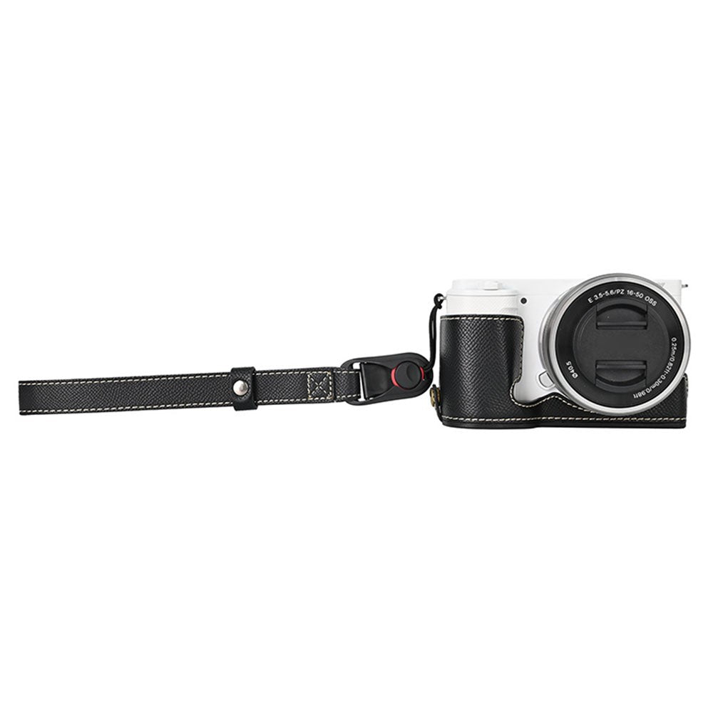 26cm DSLR Camera Carrying Lanyard Palm Texture PU Leather Quick Release Wrist Strap
