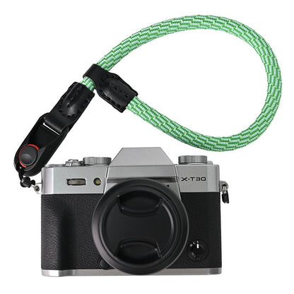 23cm DSLR Camera Carrying Lanyard Braided Nylon PU Leather Quick Release Wrist Strap