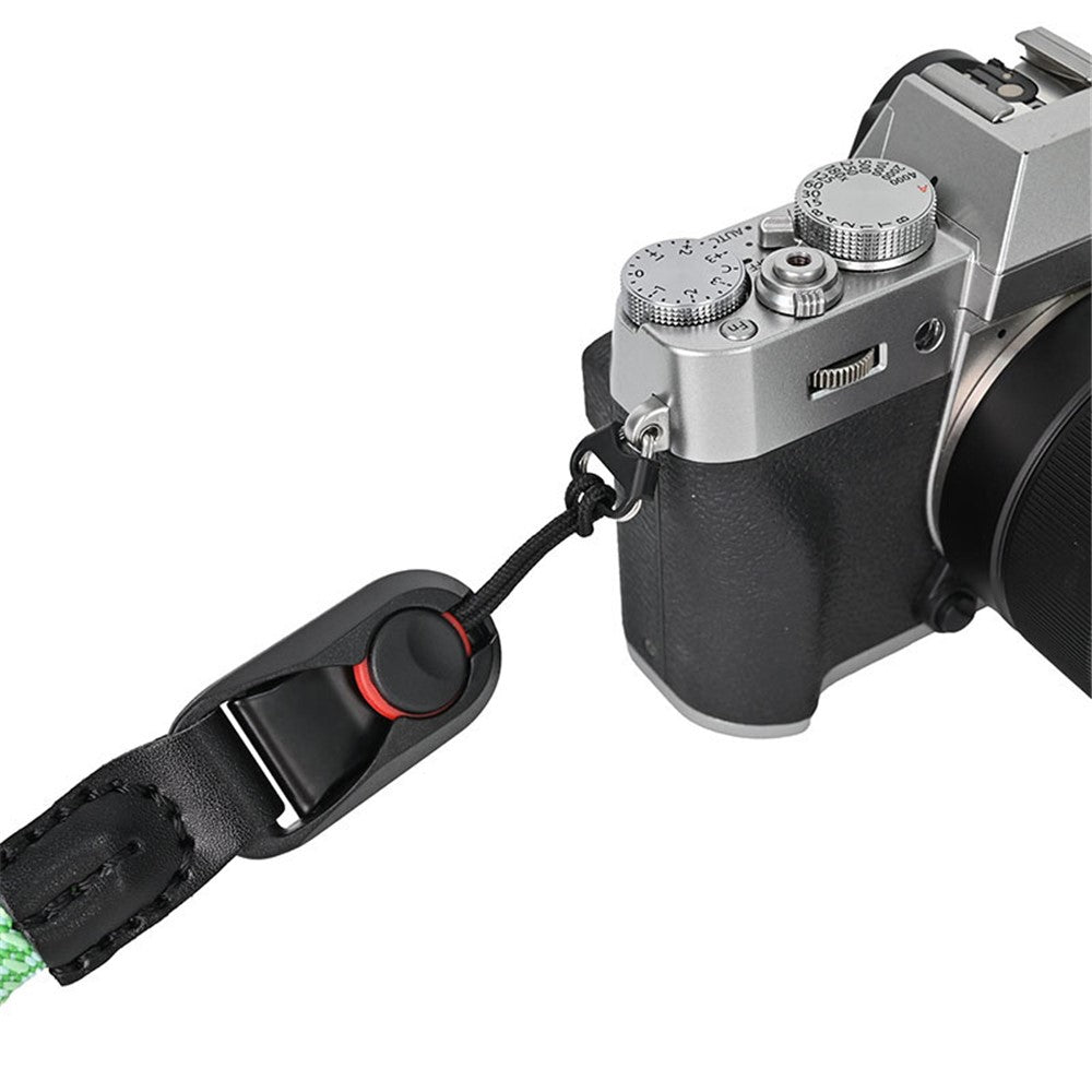 23cm DSLR Camera Carrying Lanyard Braided Nylon PU Leather Quick Release Wrist Strap