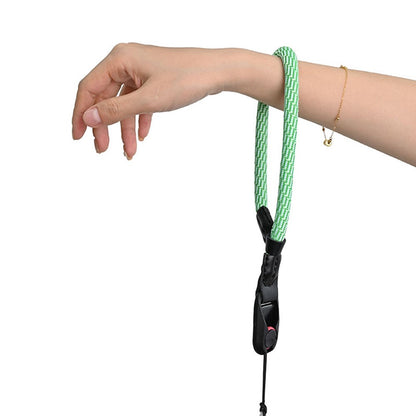23cm DSLR Camera Carrying Lanyard Braided Nylon PU Leather Quick Release Wrist Strap