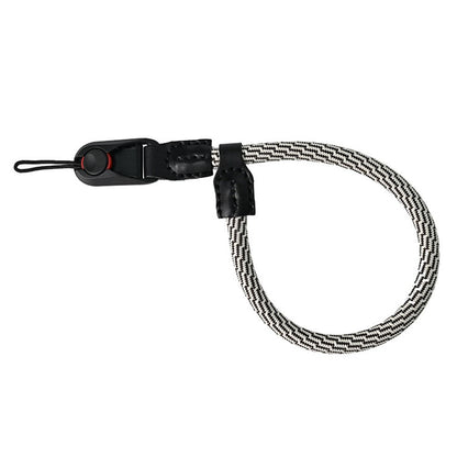 23cm DSLR Camera Carrying Lanyard Braided Nylon PU Leather Quick Release Wrist Strap