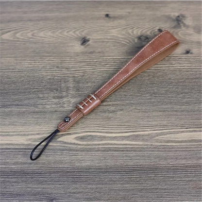 For Fuji / Canon / Nikon / Panasonic DSLR Camera 2mm Connector PU Leather Wrist Strap Hand Grip Rope