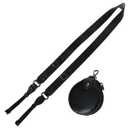 PU Leather Camera Carrying Strap SLR Camera Neck Shoulder Strap + Small Bag