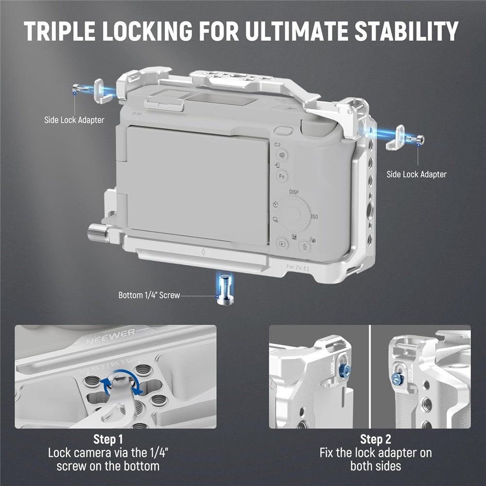 NEEWER CA025 For Sony ZV-E1 Metal Cage Mirrorless Camera Protective Expansion Frame