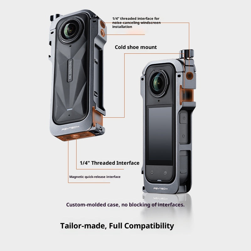 PGYTECH P-57C-020 For Insta360 X5 Aluminum Cage Professional Camera Protective Rig Expansion Frame