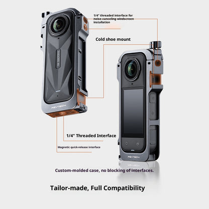 PGYTECH P-57C-020 For Insta360 X5 Aluminum Cage Professional Camera Protective Rig Expansion Frame