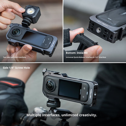 PGYTECH P-57C-020 For Insta360 X5 Aluminum Cage Professional Camera Protective Rig Expansion Frame