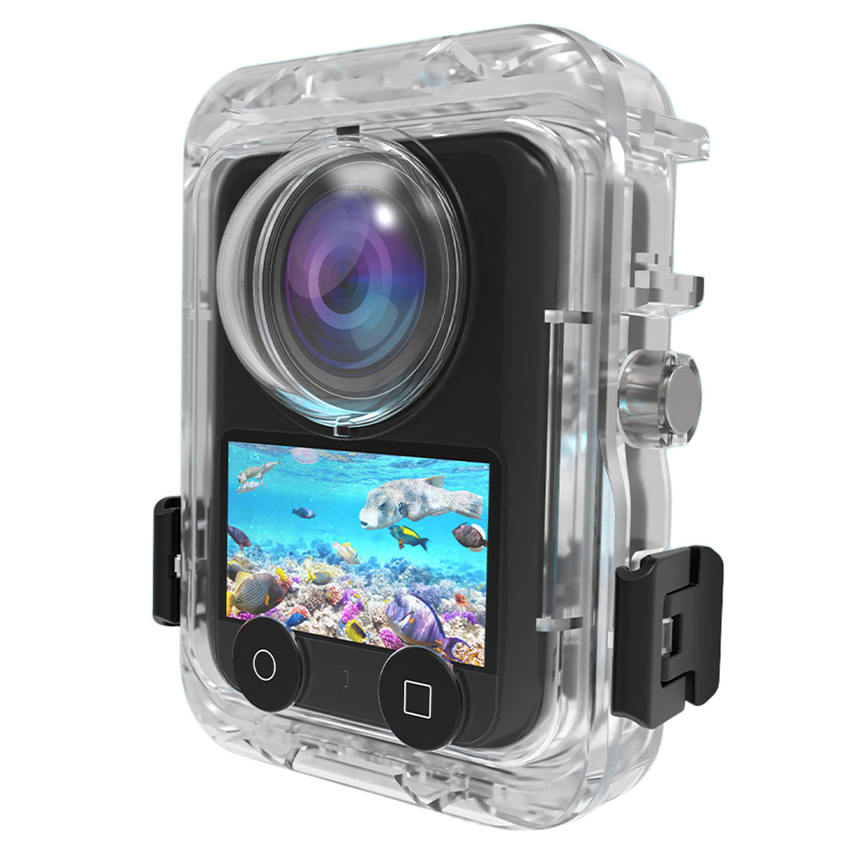 For DJI Osmo 360 Action Camera Waterproof Housing Magnetic Quick Release 60m Underwater Case with 2-Claw Design