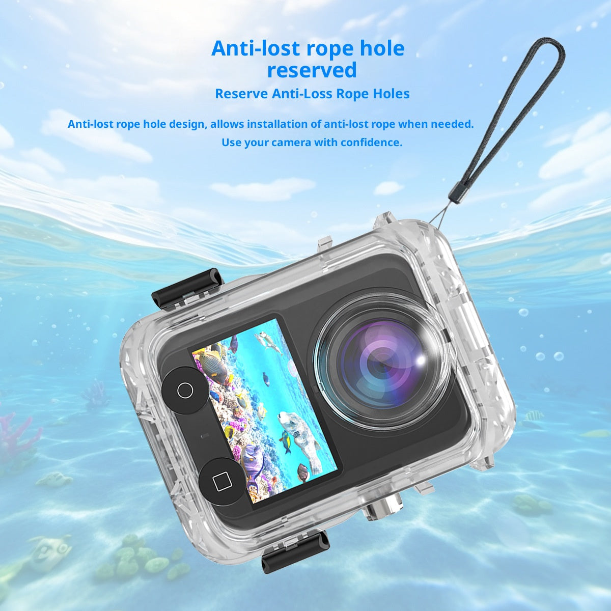 For DJI Osmo 360 Action Camera Waterproof Housing Magnetic Quick Release 60m Underwater Case with 2-Claw Design