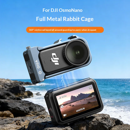 VRIG GA-16 For DJI Osmo Nano Aluminum Alloy Cage Action Camera Metal Protective Frame with Cold Shoe Mount