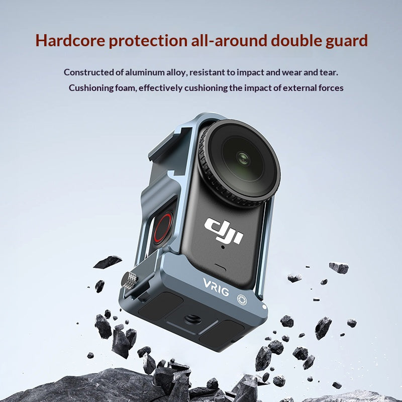 VRIG GA-16 For DJI Osmo Nano Aluminum Alloy Cage Action Camera Metal Protective Frame with Cold Shoe Mount