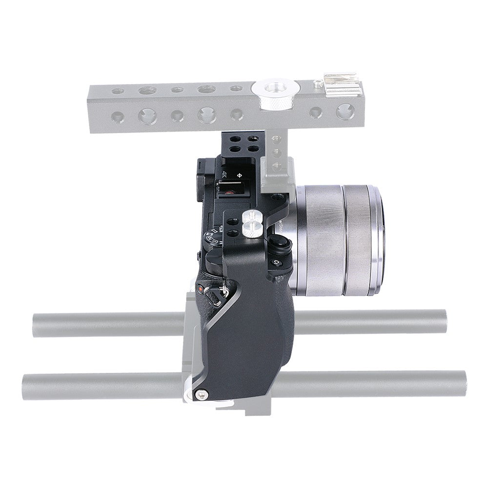 YELANGU C6-B Aviation Aluminum Frame Cage for Sony A6000/A6300/A6400/A6500 Quick Release Plate Base Protective Cover with Cold Shoe Adapter Camera Accessories