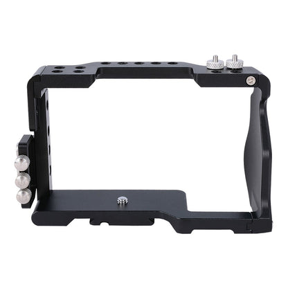 YELANGU C6 Aviation Aluminum Frame Cage Kit for Sony A6000/A6300/A6400/A6500 Quick Release Plate Base Protective Cover with Cold Shoe Adapter for Photography