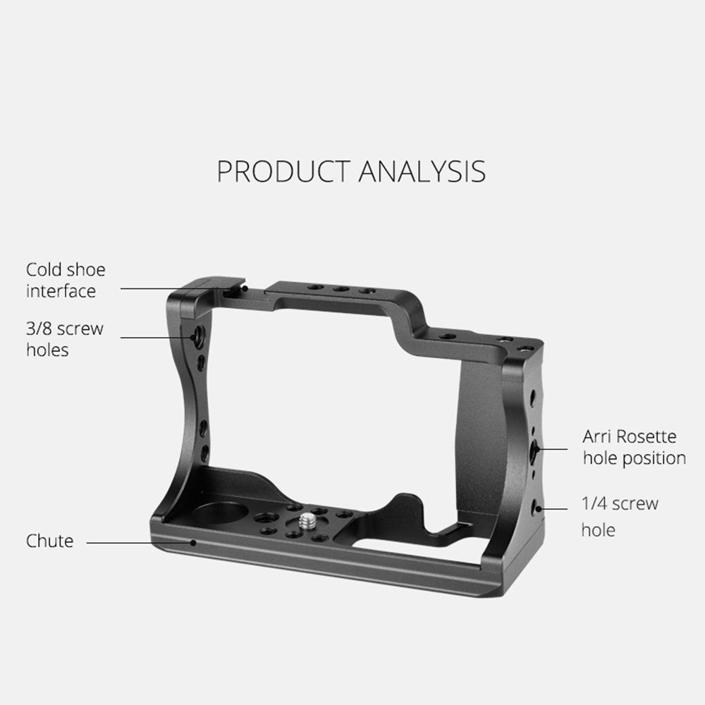 YELANGU C14-A for Canon M50 Aluminum Alloy Camera Rabbit Cage Frame without Handle Rabbit Cage Rig Stabilizer