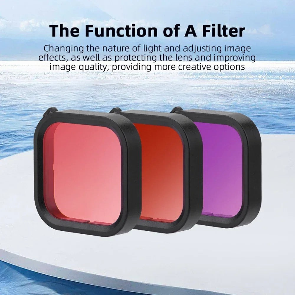 For GoPro Hero 12 / 11 / 10 / 9 Action Camera Lens Filter Diving Shooting Filter