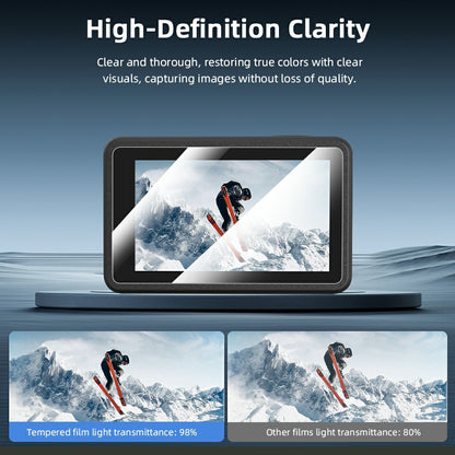 BRDRC 2 Set Tempered Glass Film for DJI Osmo Action 5 Pro 0.4mm Screen Protector + Lens Protector