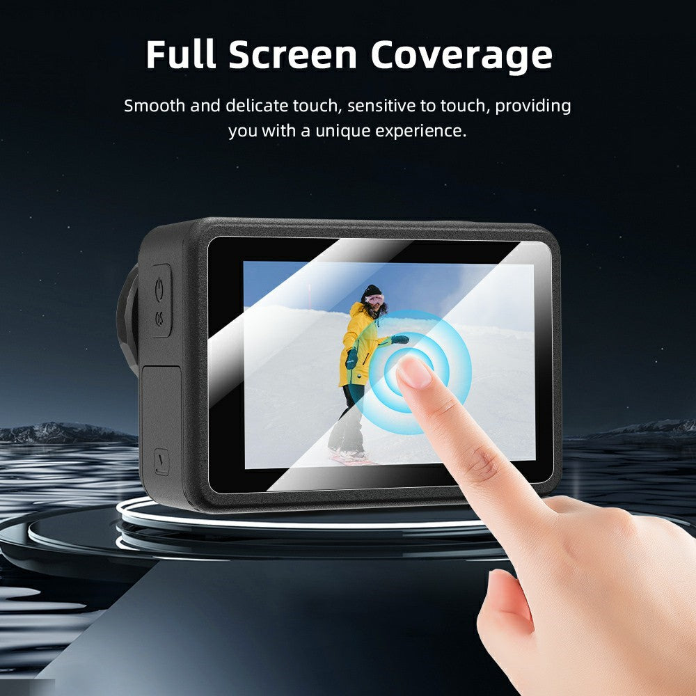 BRDRC 2 Set Tempered Glass Film for DJI Osmo Action 5 Pro 0.4mm Screen Protector + Lens Protector
