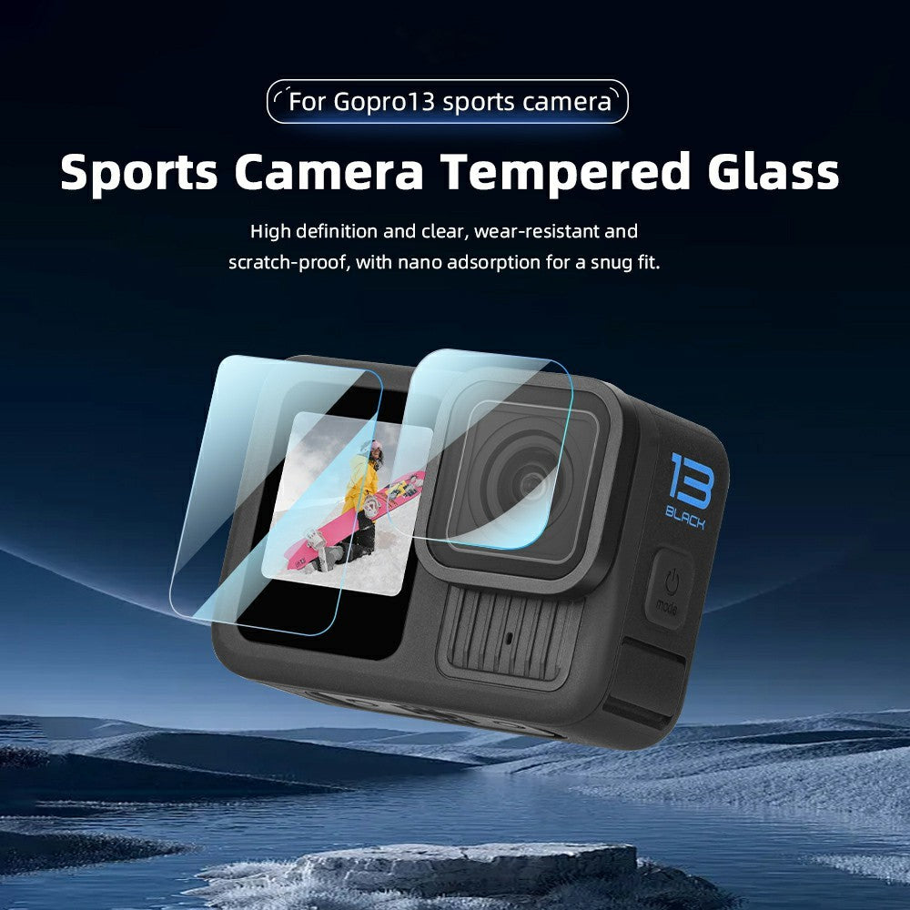 BRDRC 2 Set Tempered Glass Film for GoPro Hero 13 0.5mm Screen Protector + Lens Protector