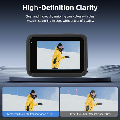 BRDRC 2 Set Tempered Glass Film for GoPro Hero 13 0.5mm Screen Protector + Lens Protector