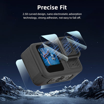 BRDRC 2 Set Tempered Glass Film for GoPro Hero 13 0.5mm Screen Protector + Lens Protector