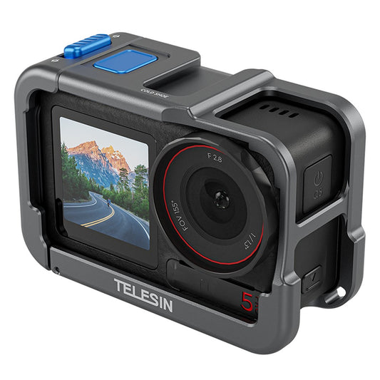 TELESIN S6-FMS-13-TDJ Metal Cage for DJI Osmo Action 5 Pro  /  4  /  3 Aluminum Alloy Frame Sports Camera Protective Housing