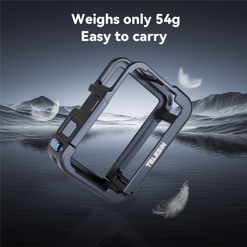 TELESIN S6-FMS-13-TDJ Metal Cage for DJI Osmo Action 5 Pro  /  4  /  3 Aluminum Alloy Frame Sports Camera Protective Housing