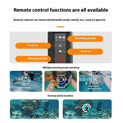 TELESIN S4-FHG-01-TGP For GoPro Hero 12 / 11 / 10 / 9 / 8 Buoyancy Rod Bluetooth-Compatible Underwater Remote Control
