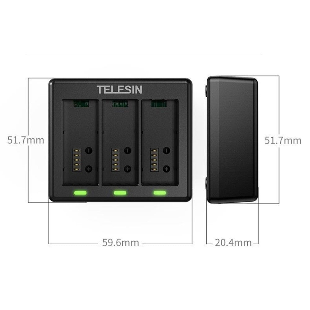 TELESIN S0-BCG-1 For GoPro Hero 13 Battery Charging Dock Base 3 Slots Charging Box