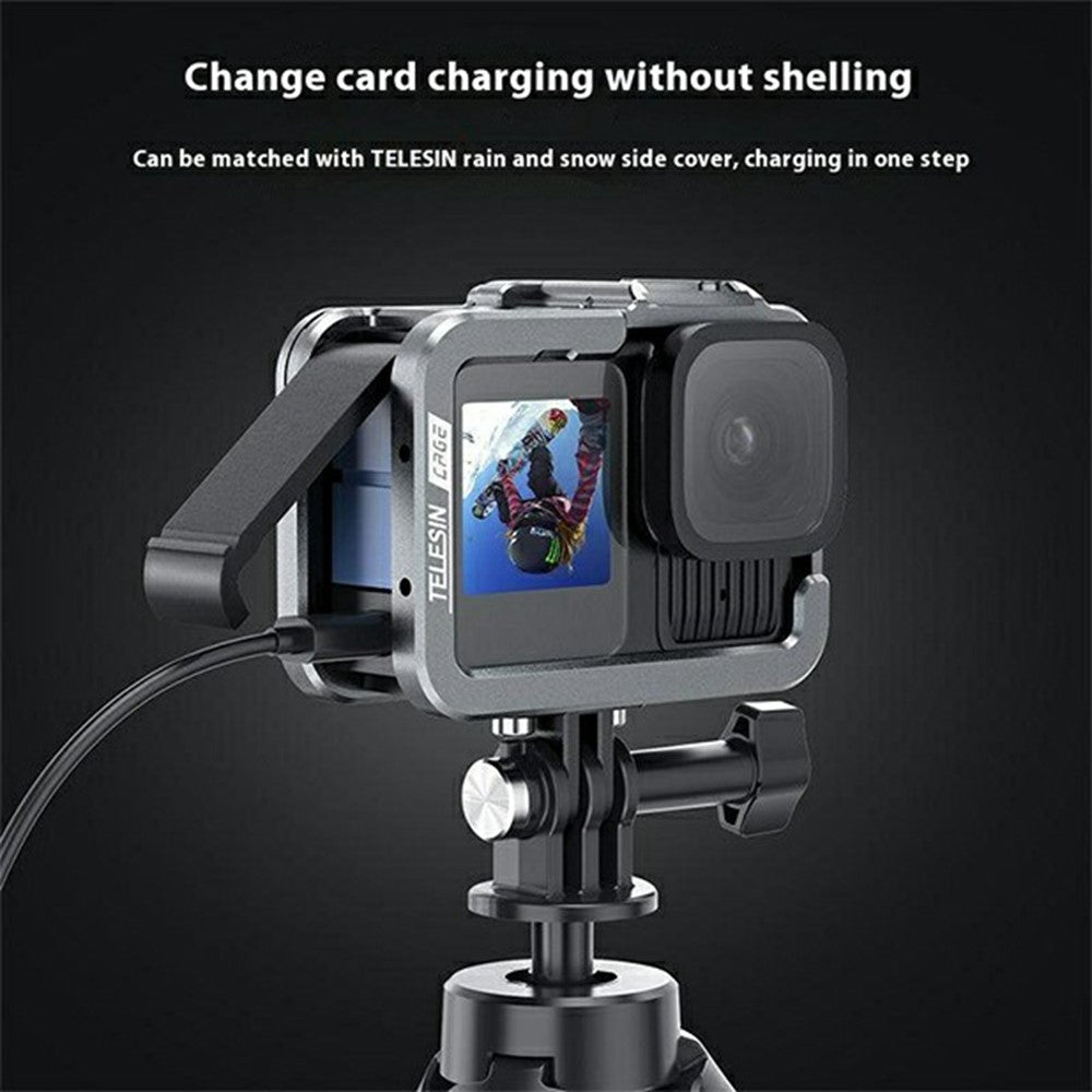 TELESIN 6-FMS-14-TGP Camera Cover for GoPro Hero 13  /  12  /  11 Metal Cage Vertical Shooting Anti Drop Protector